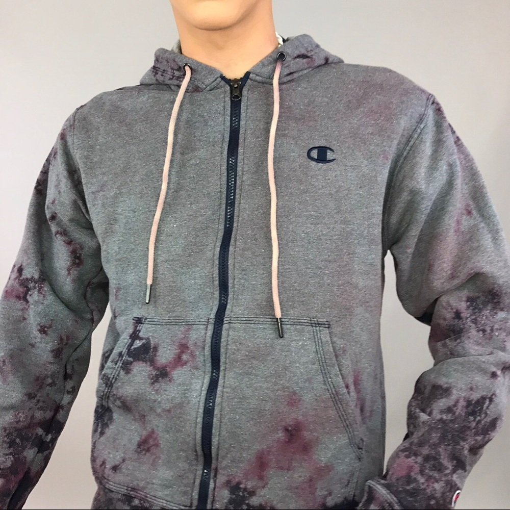 Ash purple custom bleached Champion jacket